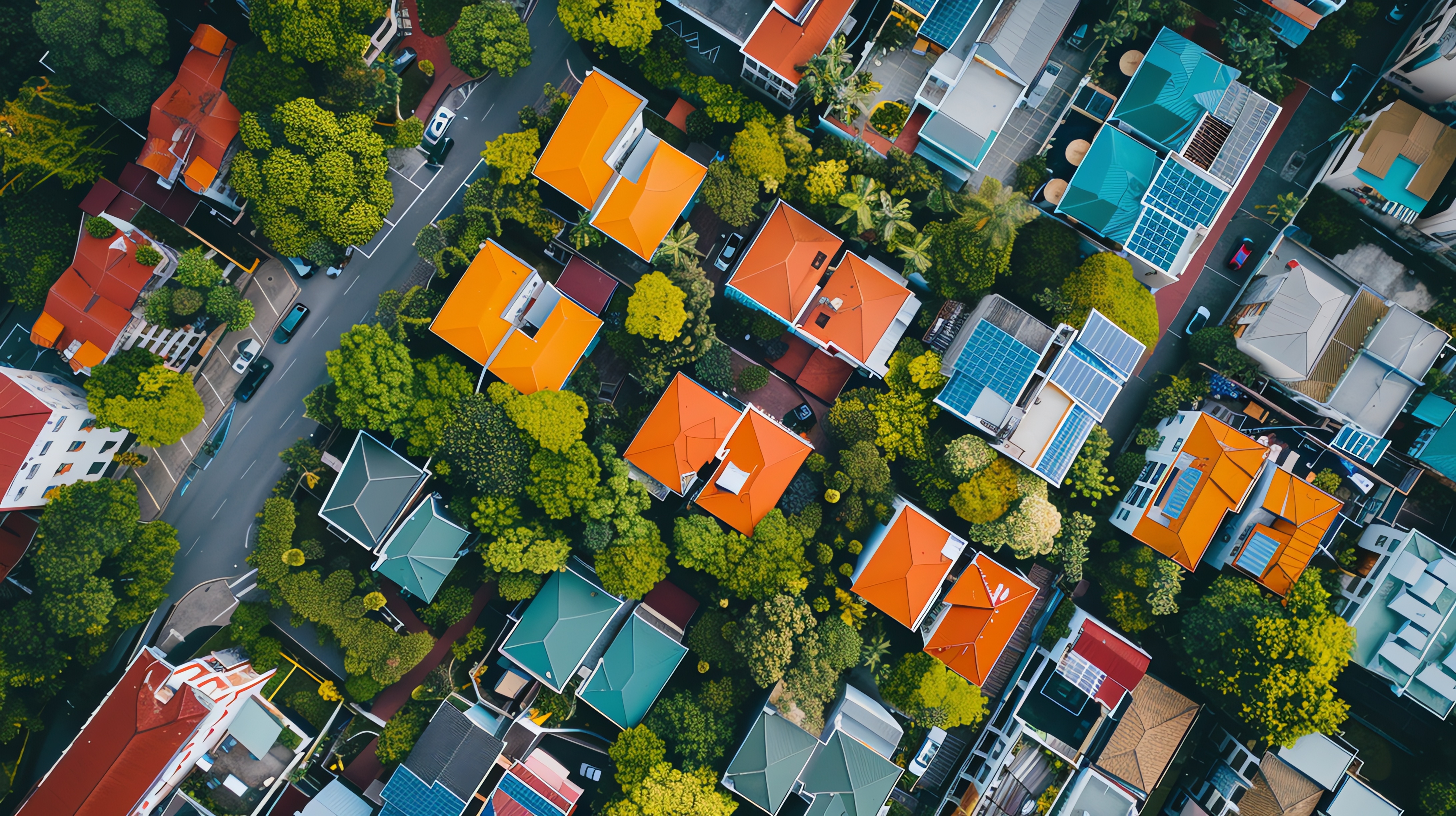 birds-eye-view-neighborhood-with-mix-colorful-homes-lush-green-trees