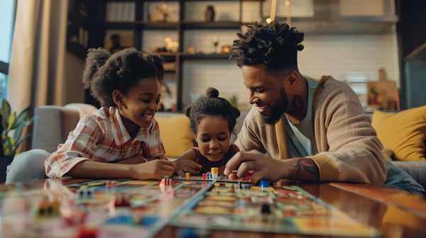 happy-family-is-playing-board-game-together-they-are-all-smiling-having-fun